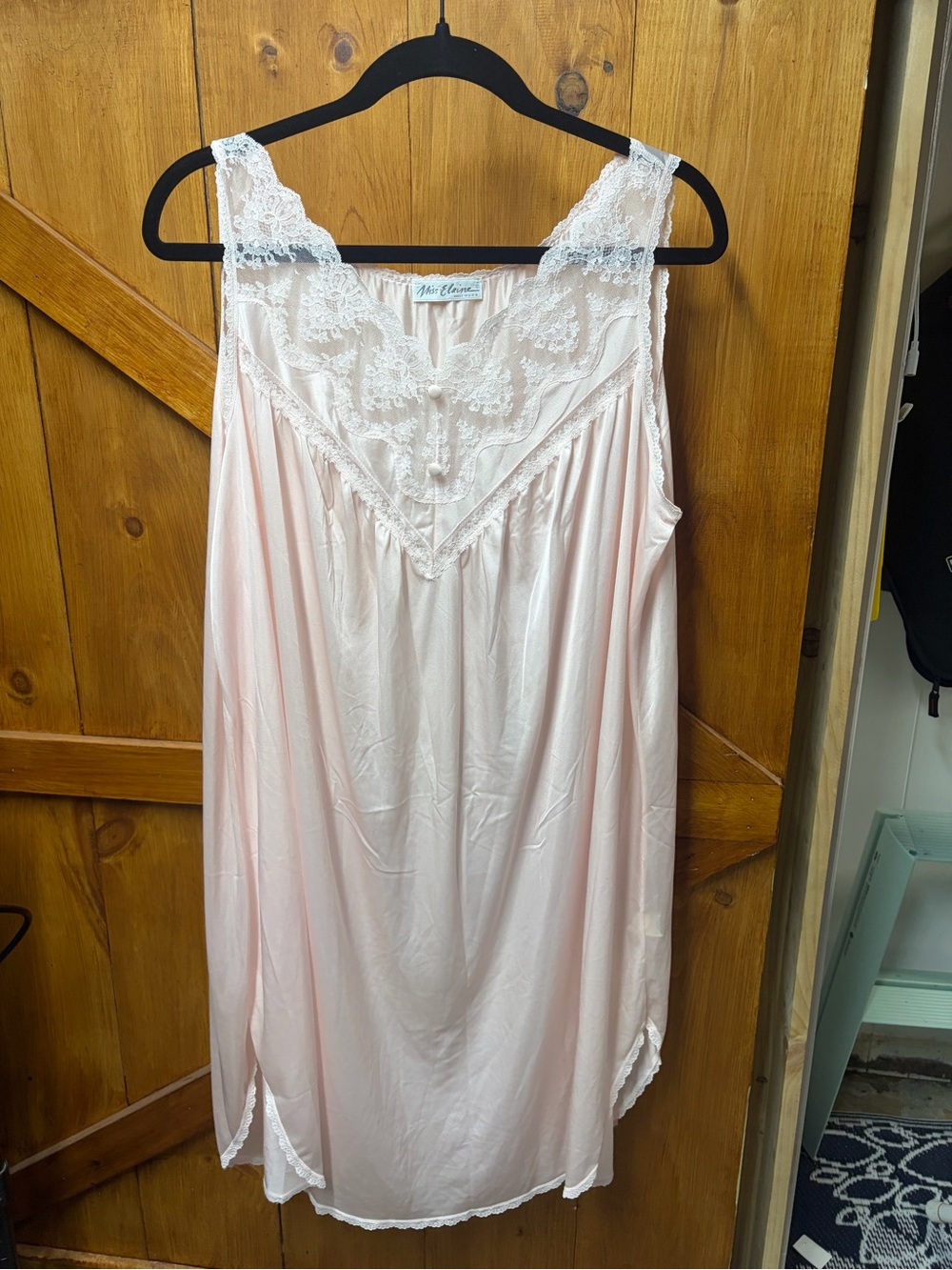 Miss Elaine Pale Pink Lace-Trim Nightgown